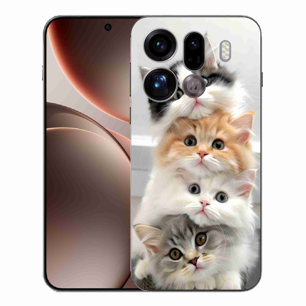 Gelový kryt mmCase na Oppo Find X9 Pro - kočičí parta