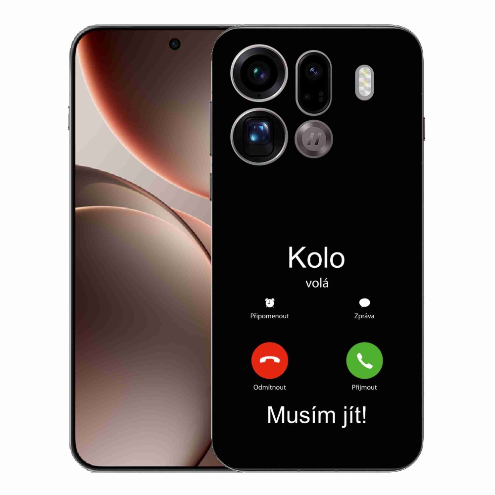 Gelový kryt mmCase na Oppo Find X9 Pro - kolo volá černé pozadí
