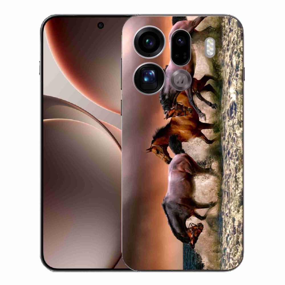 Gelový kryt mmCase na Oppo Find X9 Pro - koně 1