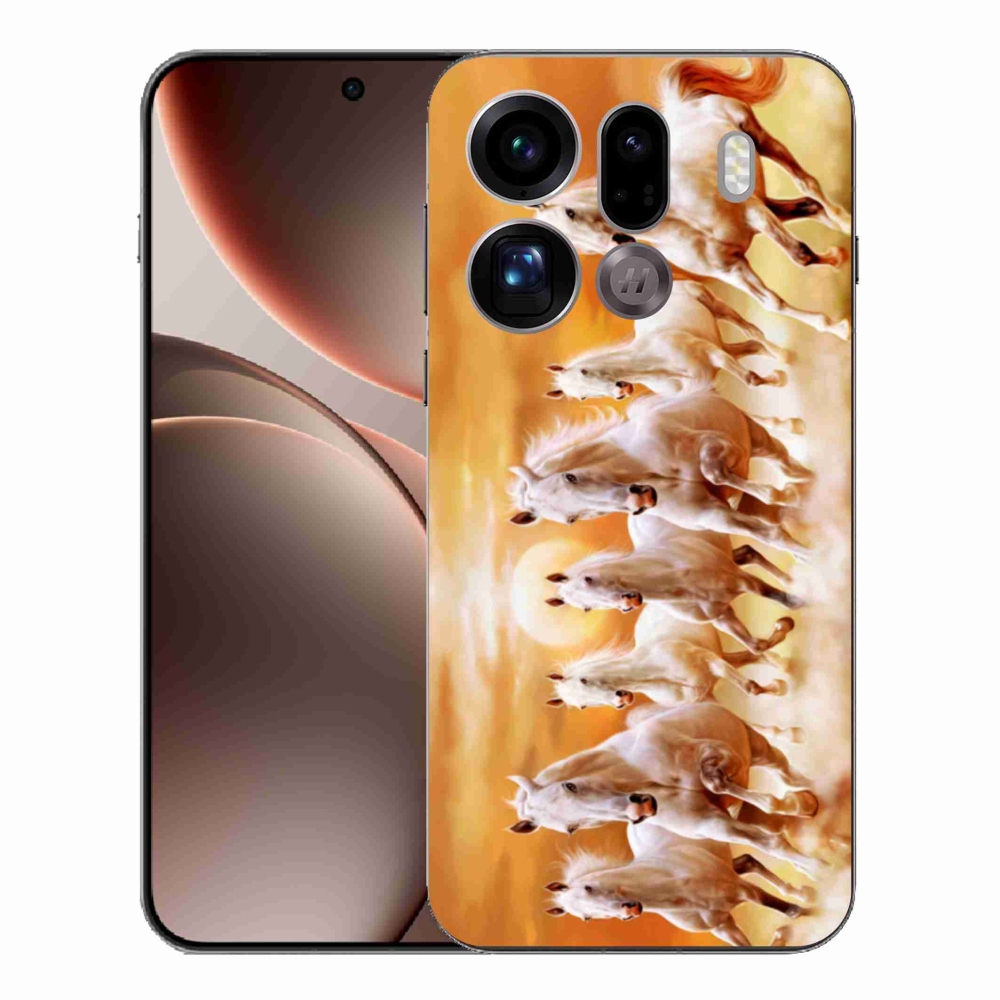 Gelový kryt mmCase na Oppo Find X9 Pro - koně 2