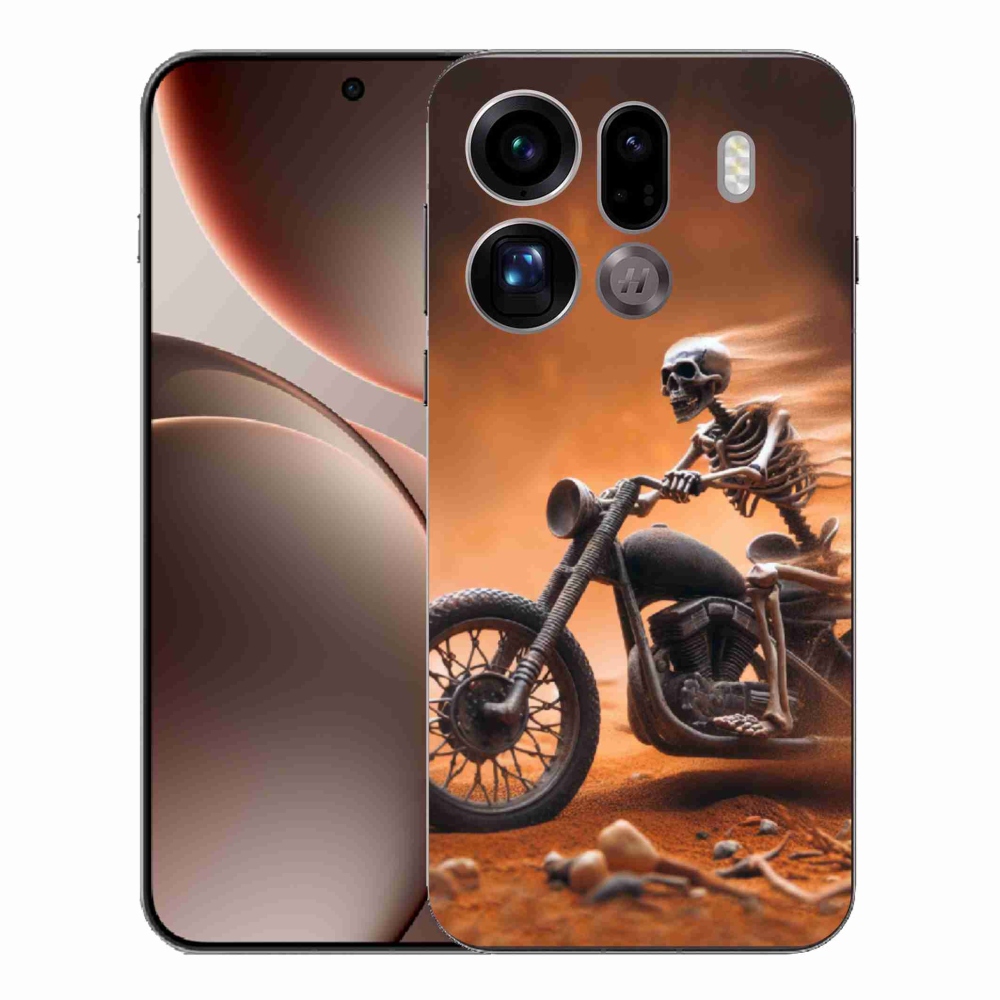Gelový kryt mmCase na Oppo Find X9 Pro - kostra na motorce