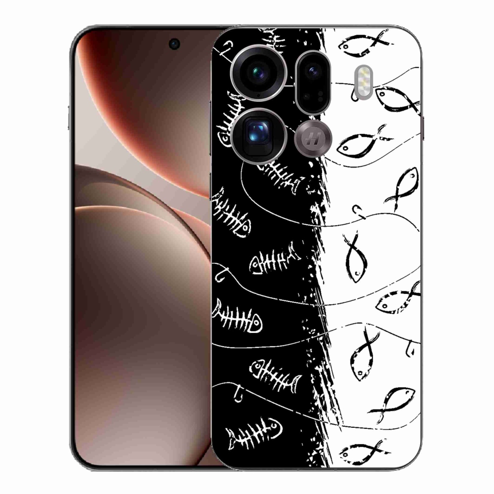 Gelový kryt mmCase na Oppo Find X9 Pro - kostry a rybky