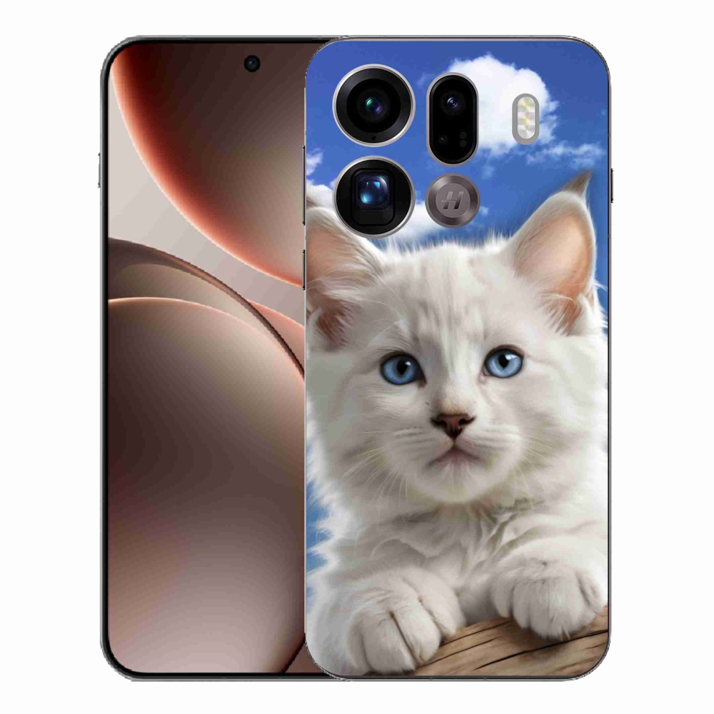 Gelový kryt mmCase na Oppo Find X9 Pro - kotě a oblaka