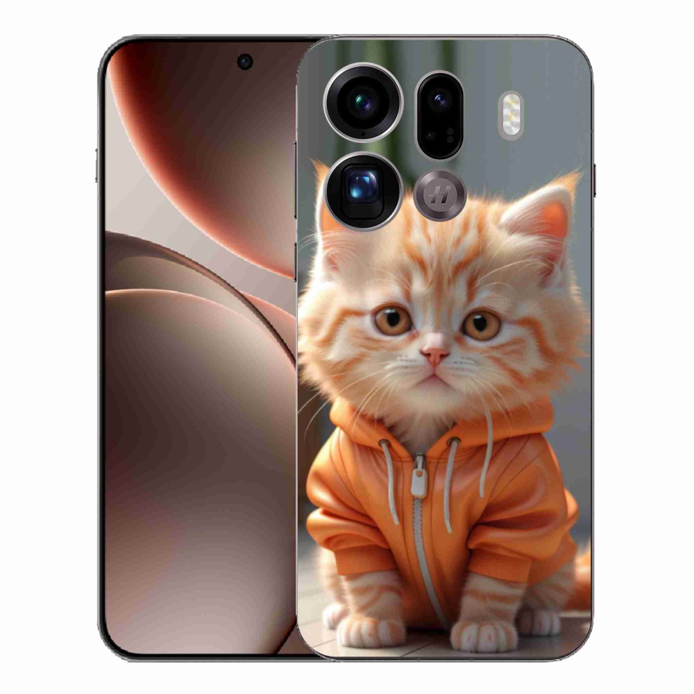 Gelový kryt mmCase na Oppo Find X9 Pro - kotě v mikině