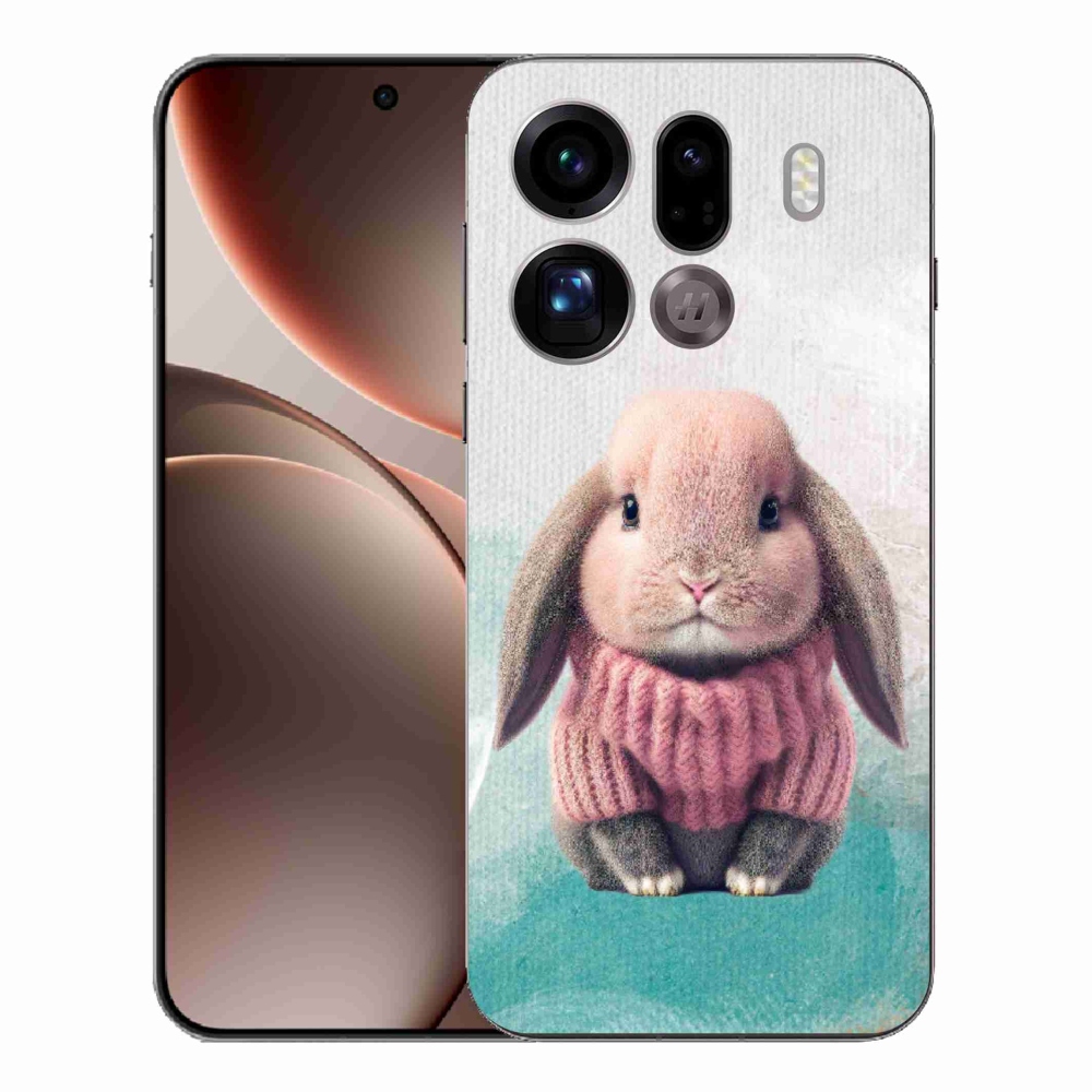 Gelový kryt mmCase na Oppo Find X9 Pro - králíček ve svetru