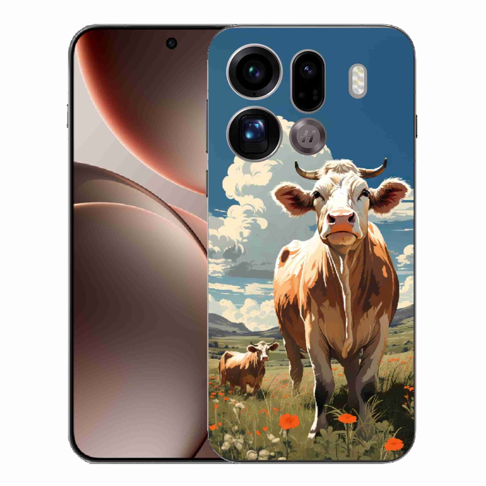 Gelový kryt mmCase na Oppo Find X9 Pro - krávy na louce