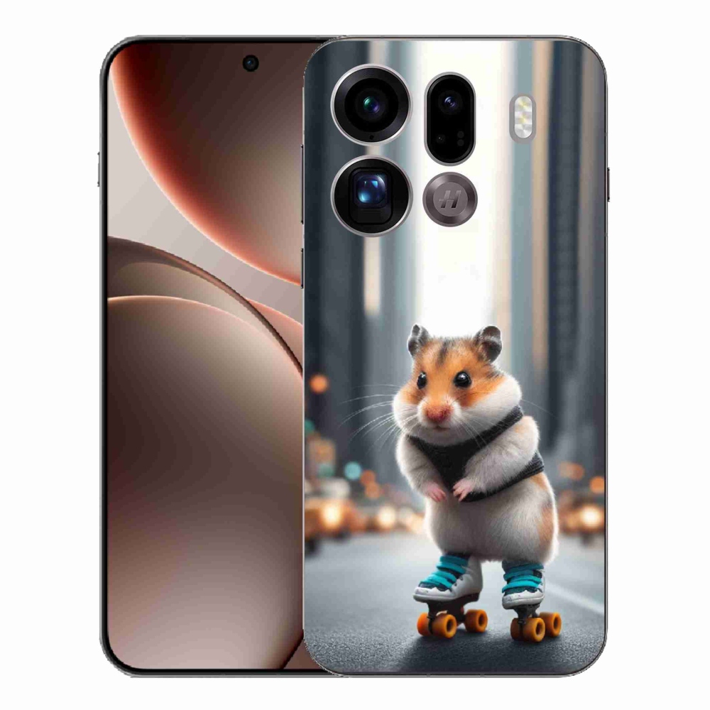 Gelový kryt mmCase na Oppo Find X9 Pro - křeček na bruslích