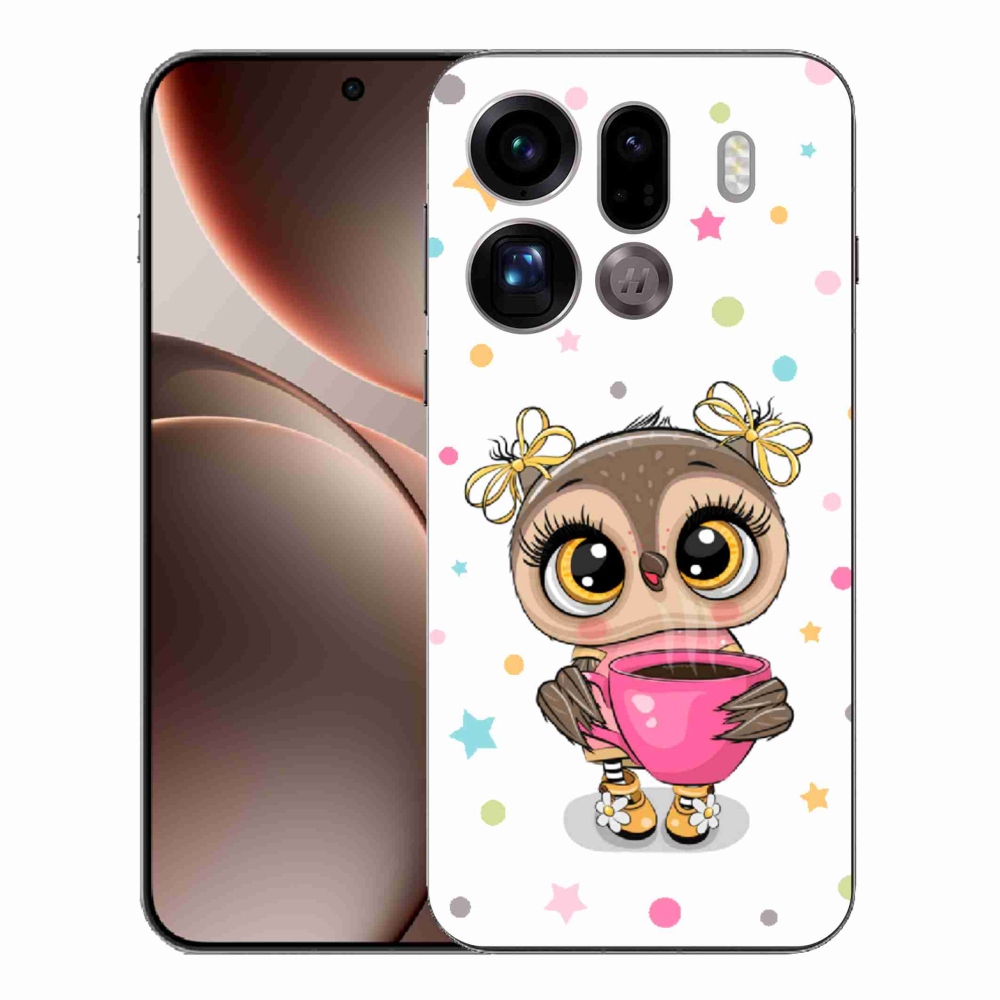 Gelový kryt mmCase na Oppo Find X9 Pro - kreslená sovička