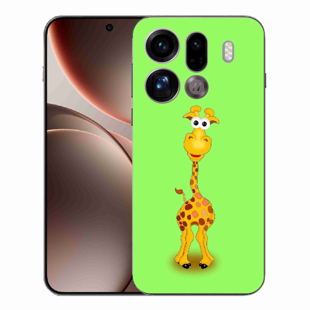Gelový kryt mmCase na Oppo Find X9 Pro - kreslená žirafa