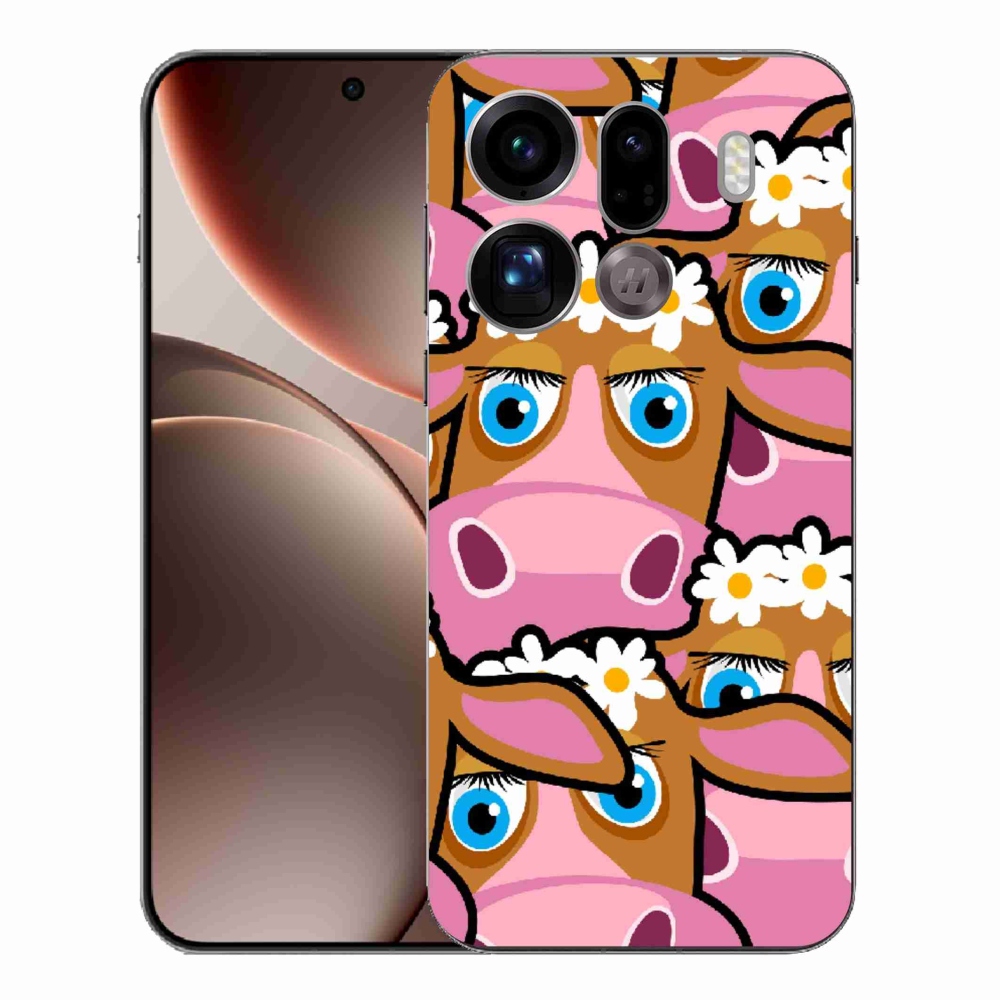 Gelový kryt mmCase na Oppo Find X9 Pro - kreslené kravičky