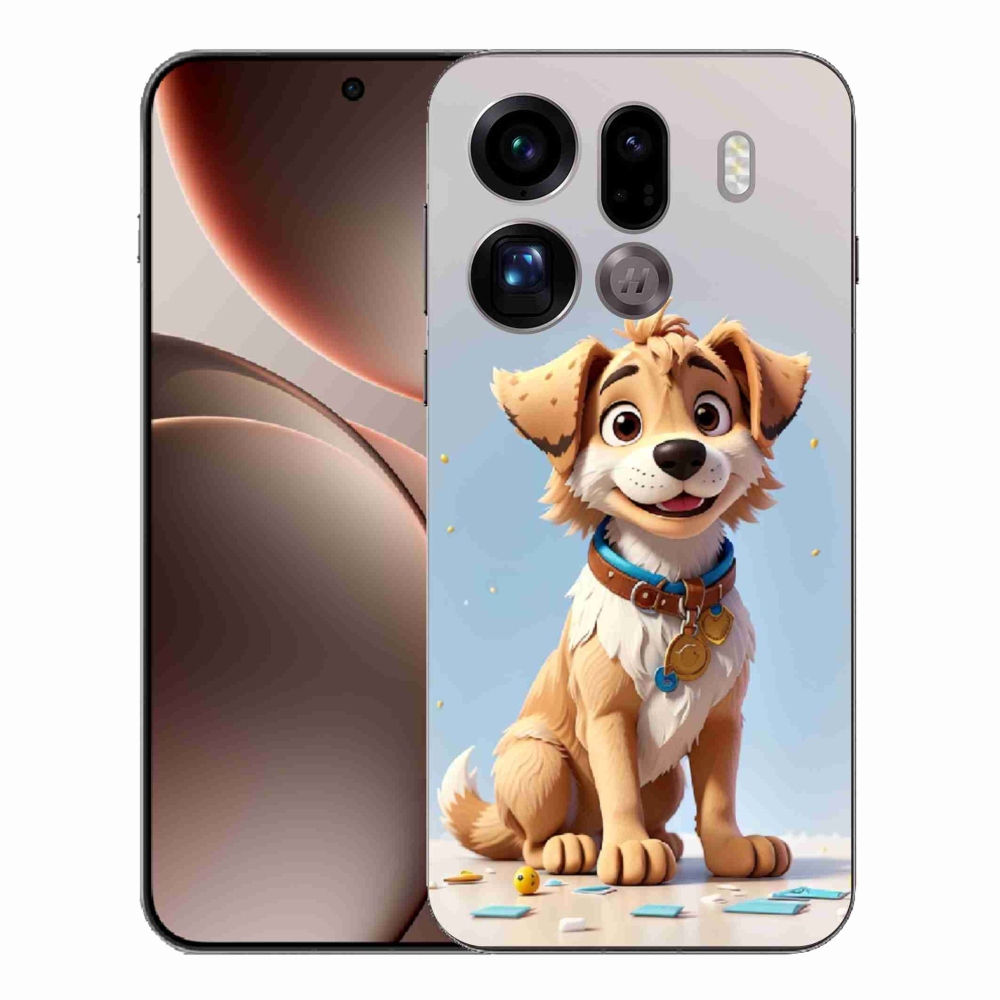 Gelový kryt mmCase na Oppo Find X9 Pro - kreslené štěně