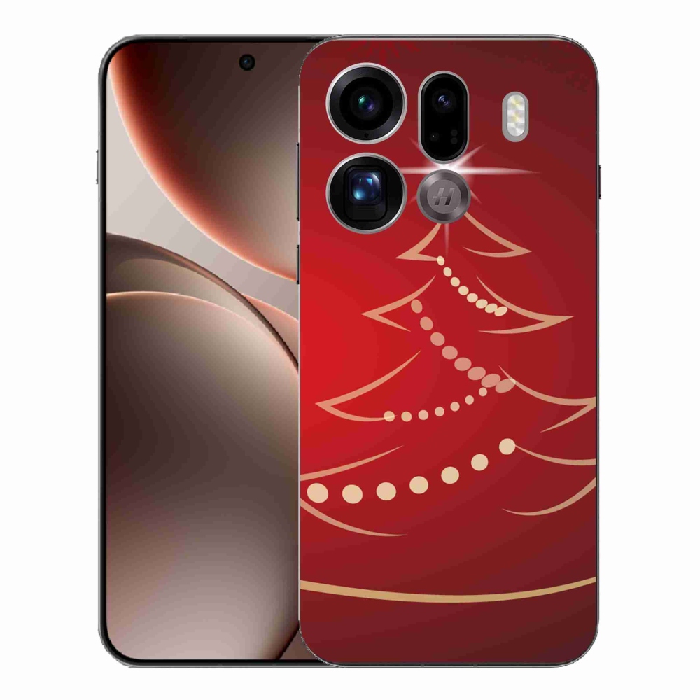Gelový kryt mmCase na Oppo Find X9 Pro - kreslený vánoční stromek