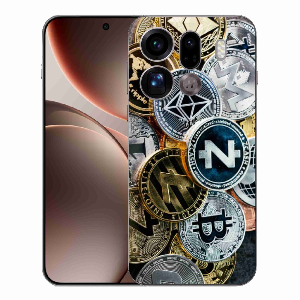 Gelový kryt mmCase na Oppo Find X9 Pro - kryptoměny
