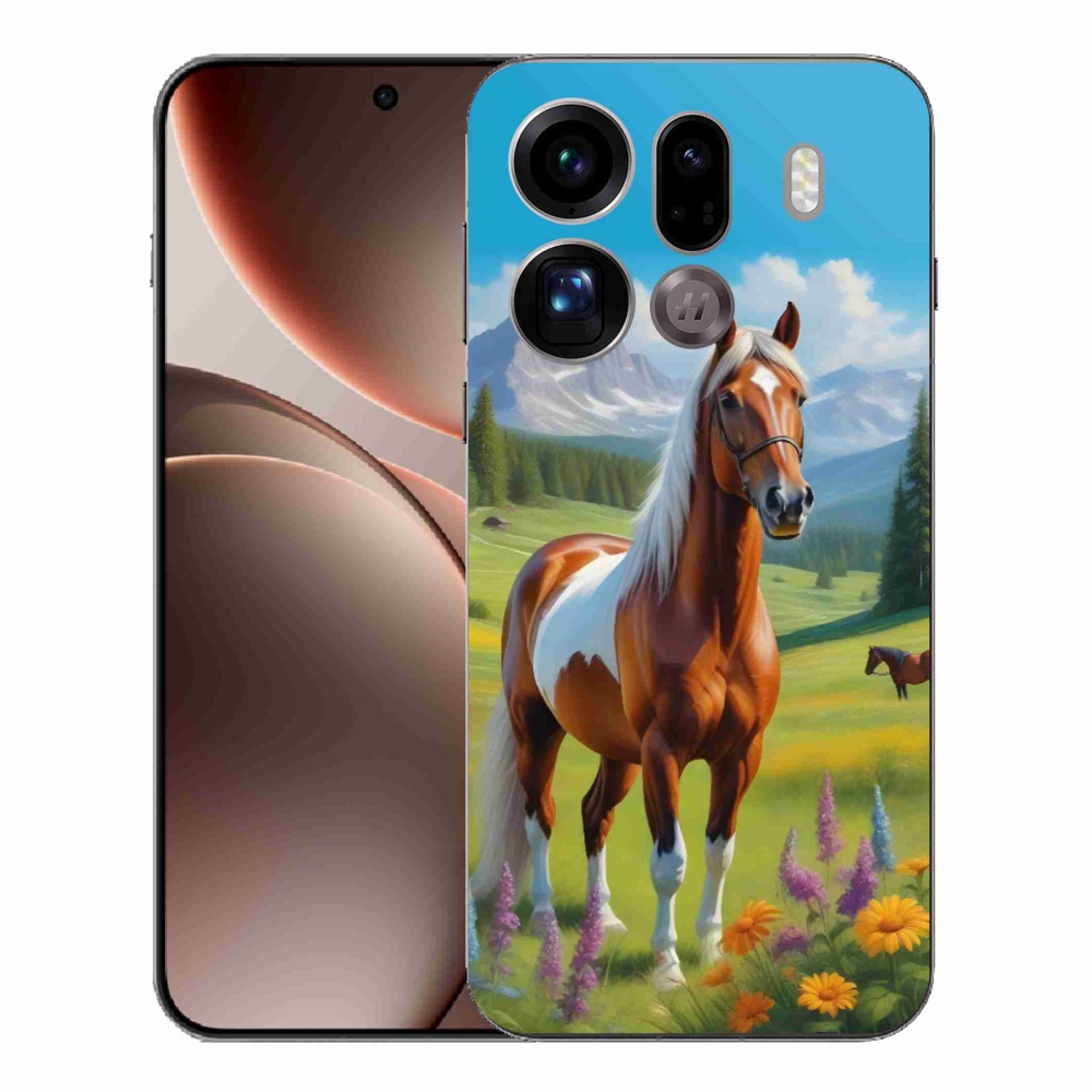Gelový kryt mmCase na Oppo Find X9 Pro - kůň na louce