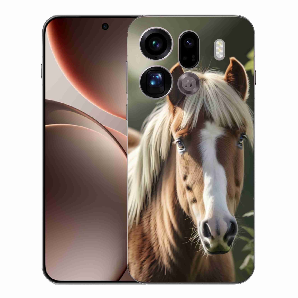 Gelový kryt mmCase na Oppo Find X9 Pro - kůň se světlou hřívou