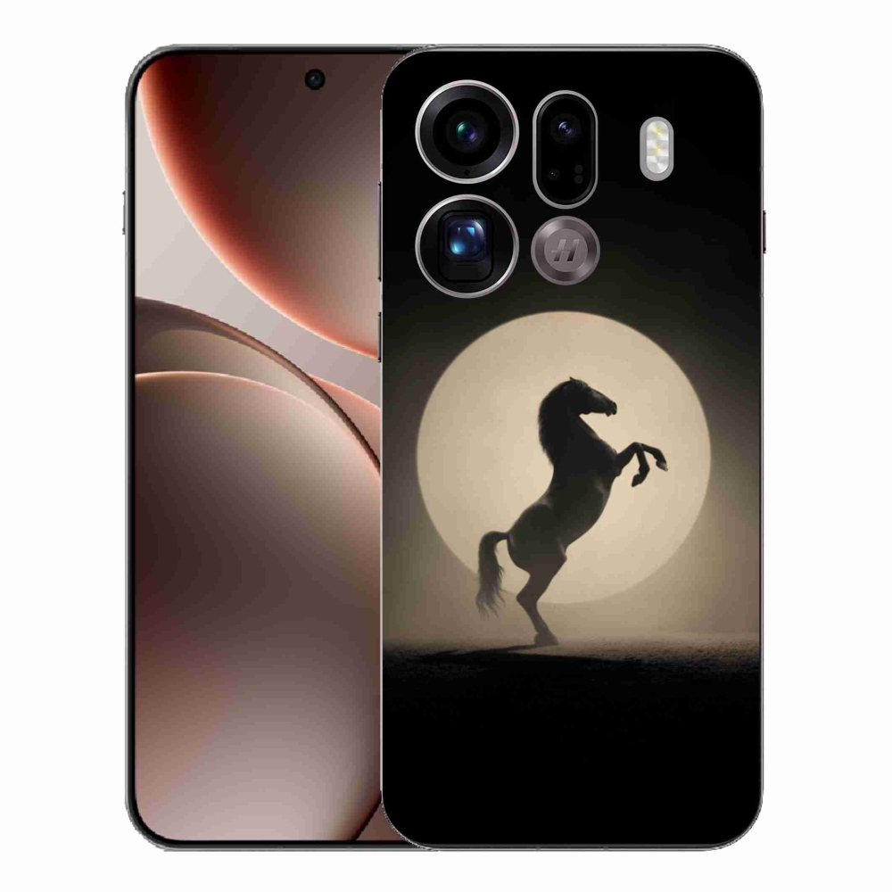 Gelový kryt mmCase na Oppo Find X9 Pro - kůň v siluetě