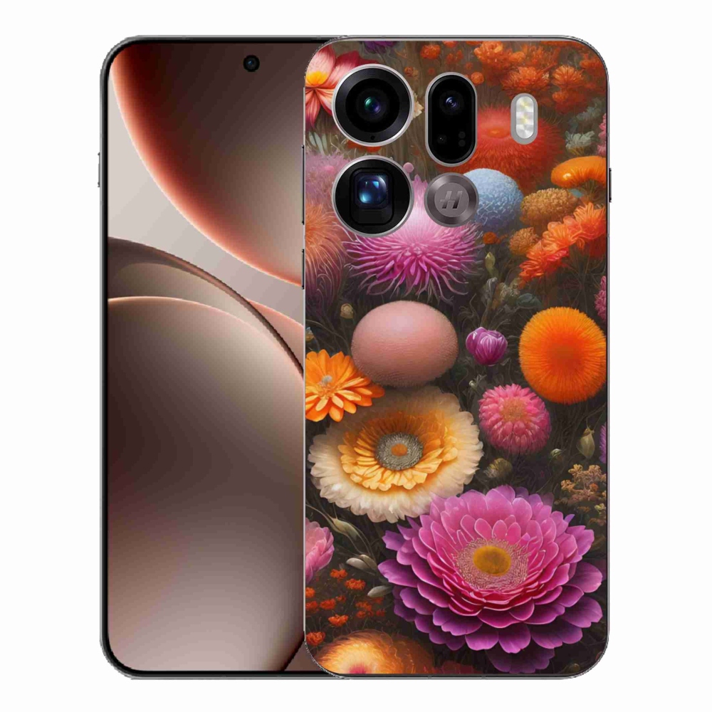 Gelový kryt mmCase na Oppo Find X9 Pro - květinová kompozice
