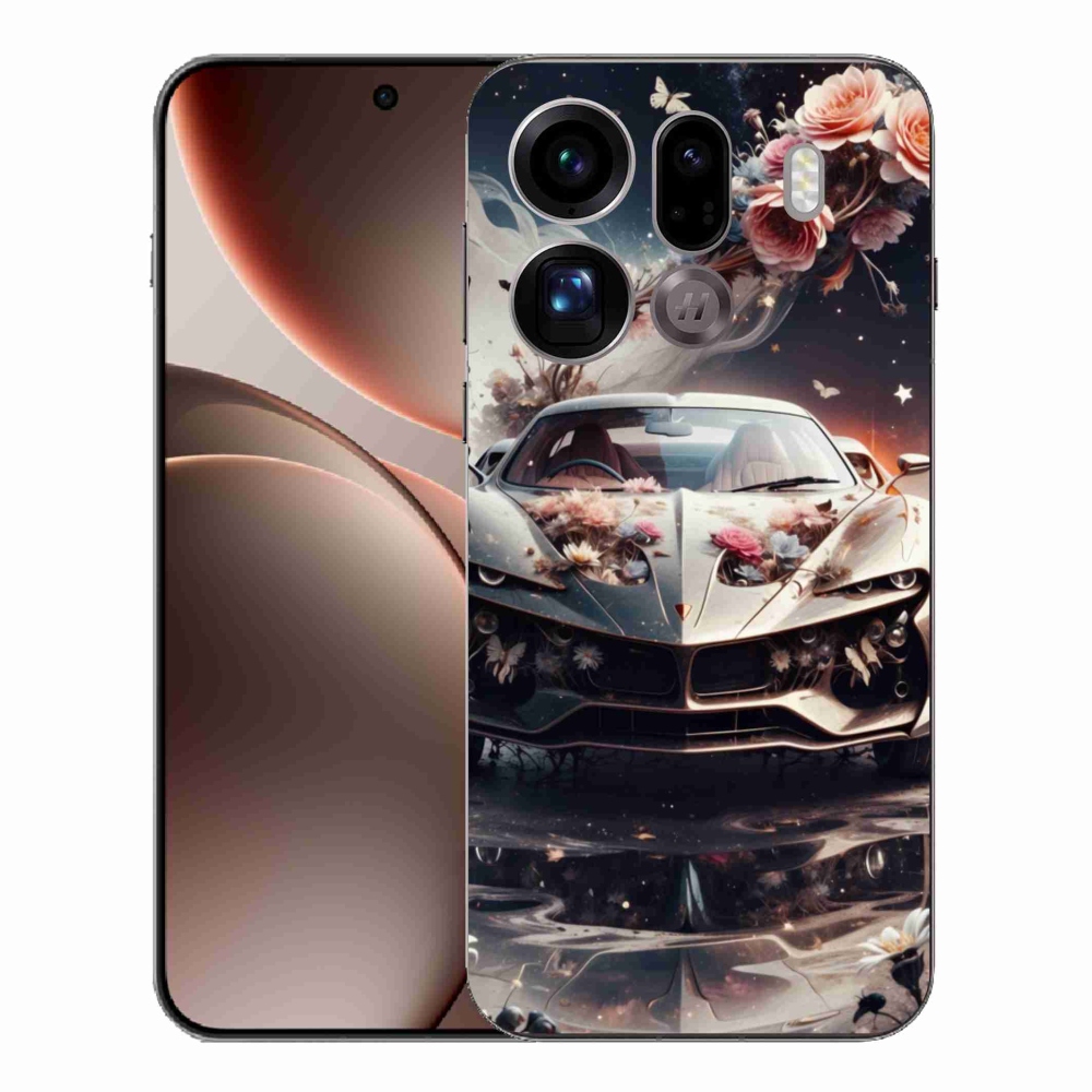 Gelový kryt mmCase na Oppo Find X9 Pro - květinový sportovní vůz