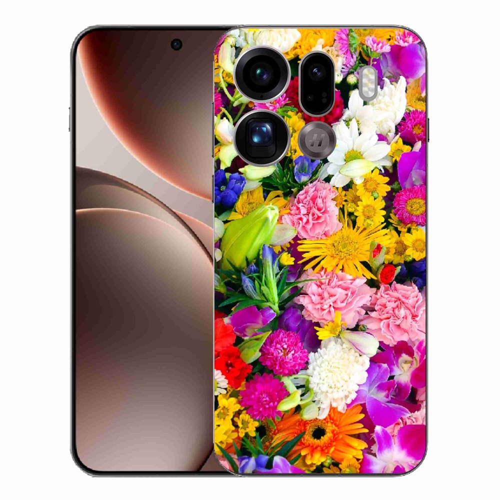 Gelový kryt mmCase na Oppo Find X9 Pro - květiny 12