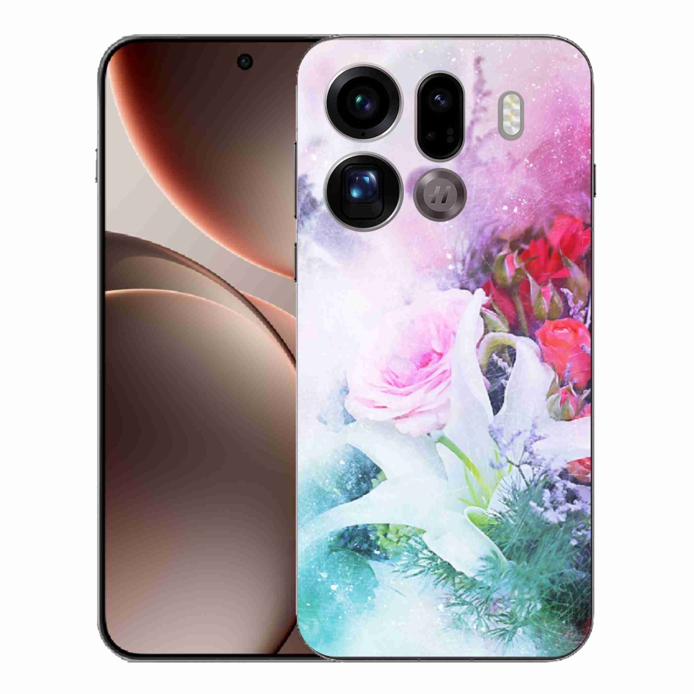 Gelový kryt mmCase na Oppo Find X9 Pro - květiny 4