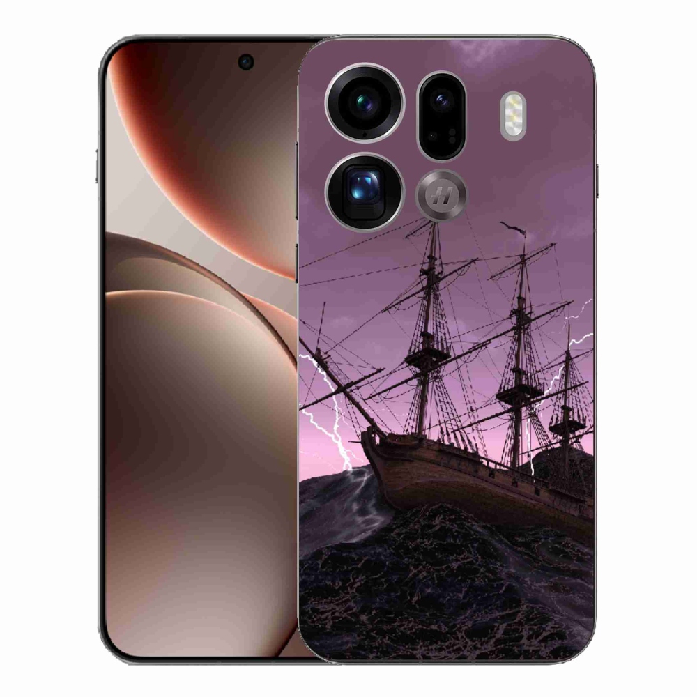 Gelový kryt mmCase na Oppo Find X9 Pro - loď v bouři