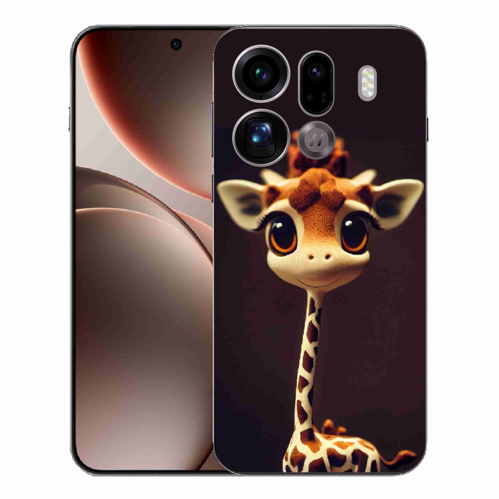 Gelový kryt mmCase na Oppo Find X9 Pro - malá žirafa