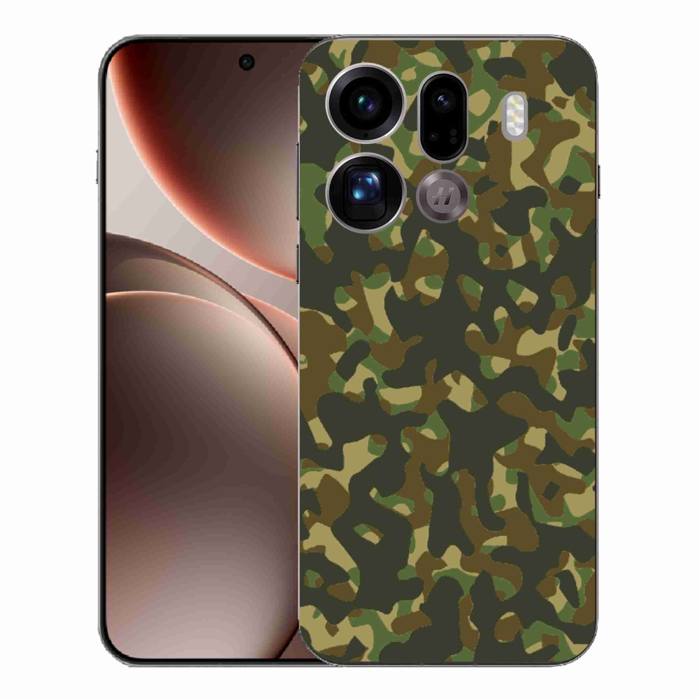 Gelový kryt mmCase na Oppo Find X9 Pro - maskáčový vzor 1