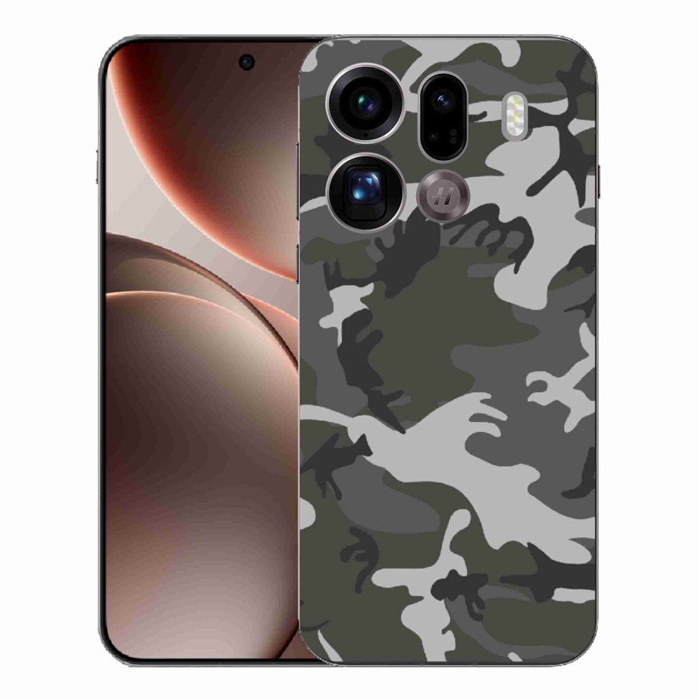 Gelový kryt mmCase na Oppo Find X9 Pro - maskáčový vzor
