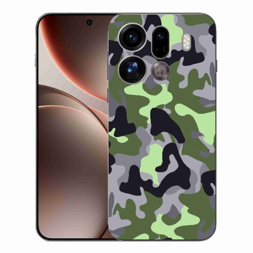 Gelový kryt mmCase na Oppo Find X9 Pro - maskáčový vzor 7