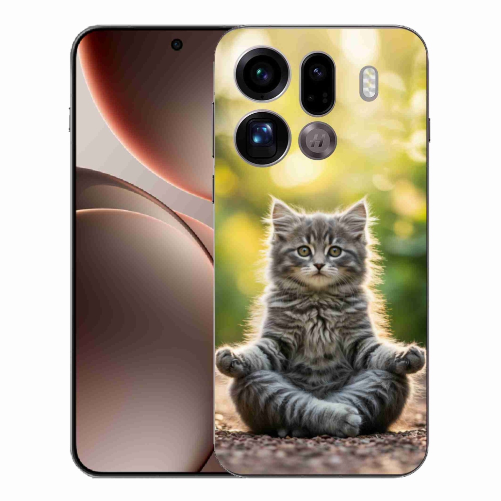 Gelový kryt mmCase na Oppo Find X9 Pro - meditující kotě