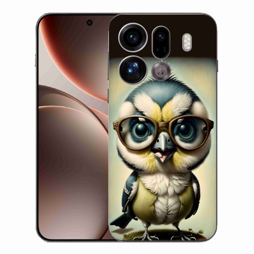 Gelový kryt mmCase na Oppo Find X9 Pro - mládě s brýlemi