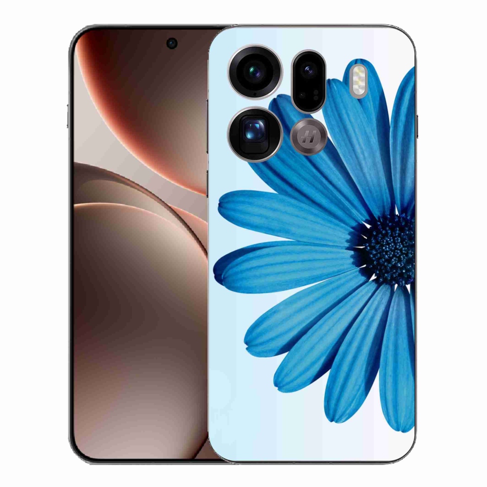 Gelový kryt mmCase na Oppo Find X9 Pro - modrá kopretina