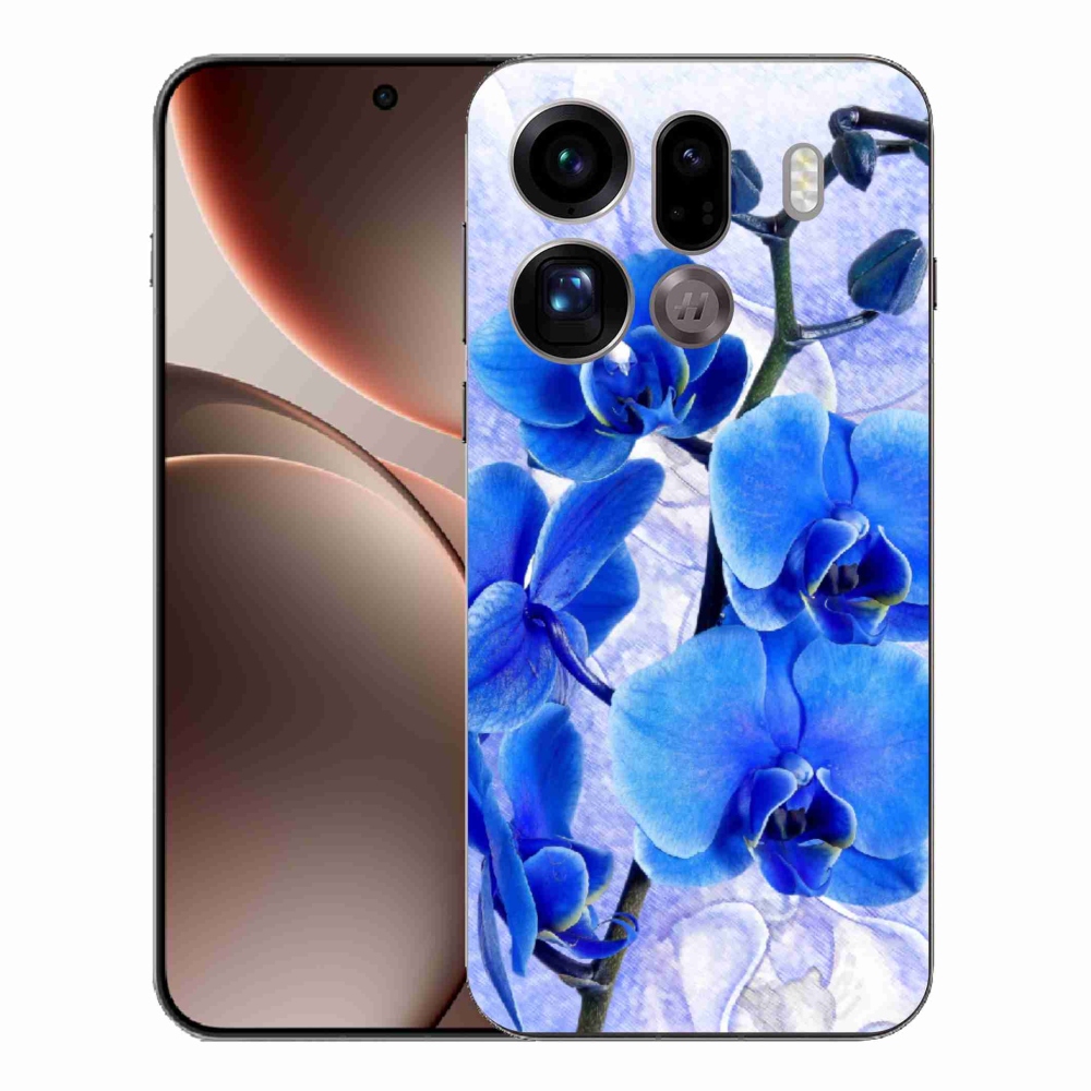 Gelový kryt mmCase na Oppo Find X9 Pro - modré květy