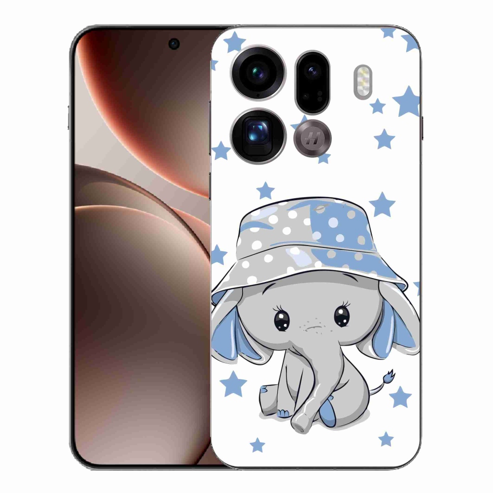 Gelový kryt mmCase na Oppo Find X9 Pro - modrý slon