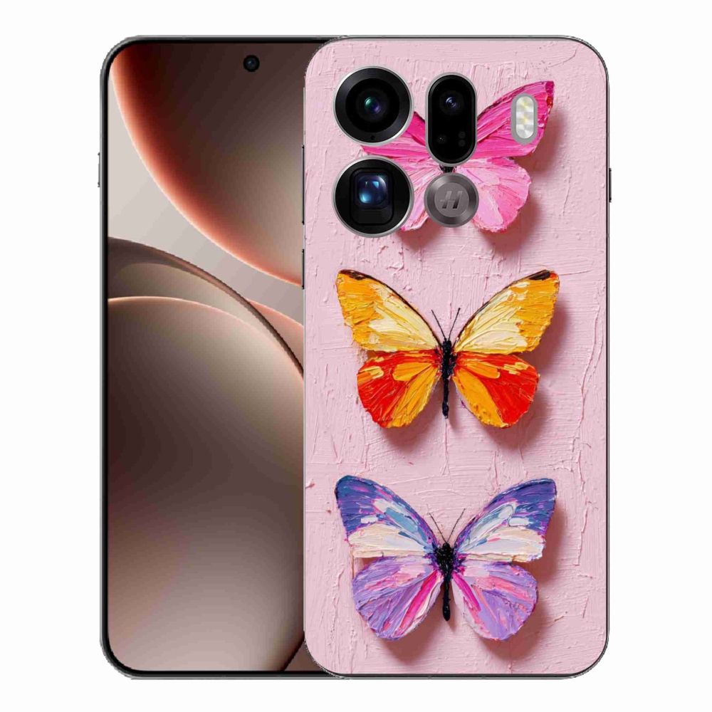 Gelový kryt mmCase na Oppo Find X9 Pro - motýlí trojice