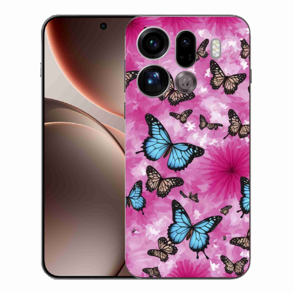 Gelový kryt mmCase na Oppo Find X9 Pro - motýlí zahrada