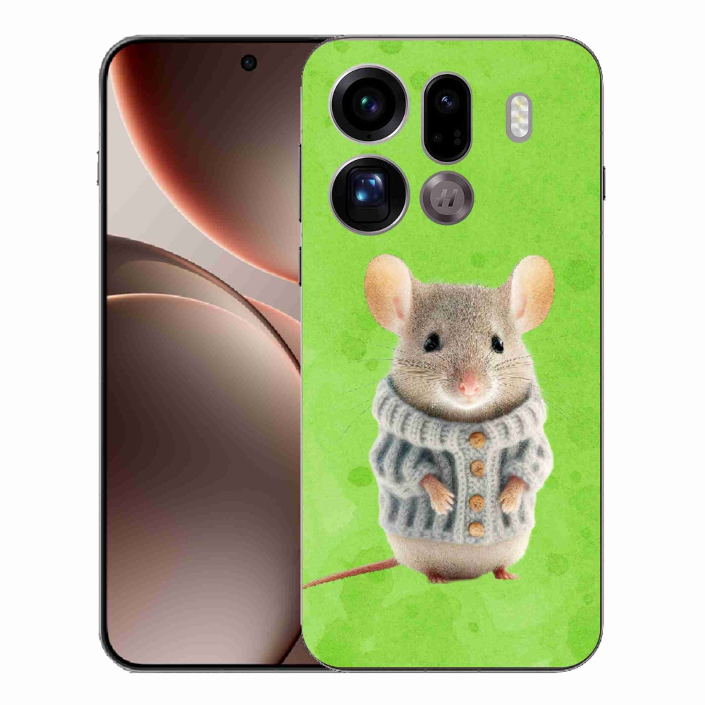 Gelový kryt mmCase na Oppo Find X9 Pro - myška ve svetru