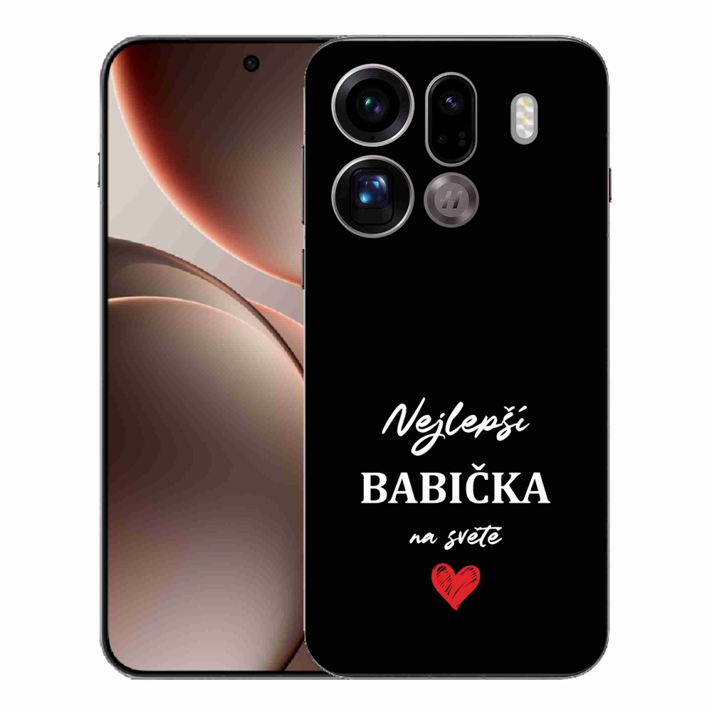 Gelový kryt mmCase na Oppo Find X9 Pro - nejlepší babička 1 černé pozadí