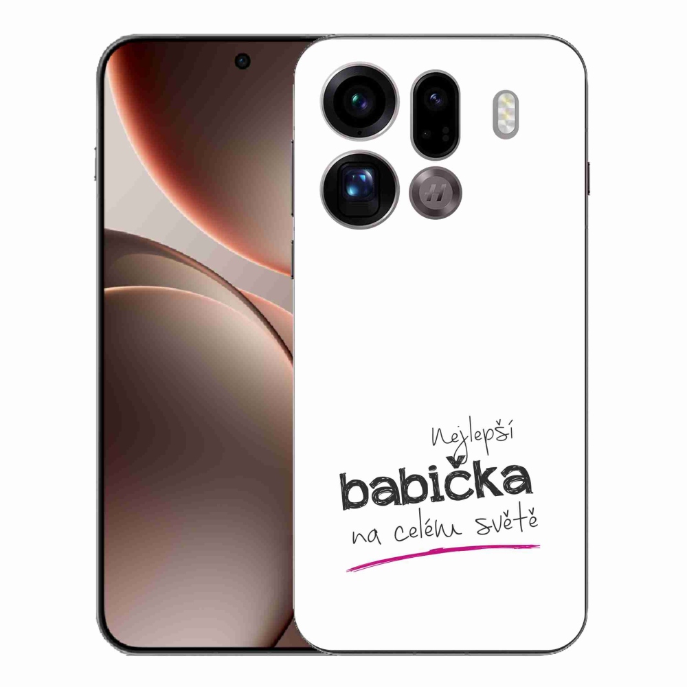 Gelový kryt mmCase na Oppo Find X9 Pro - nejlepší babička 4 bílé pozadí