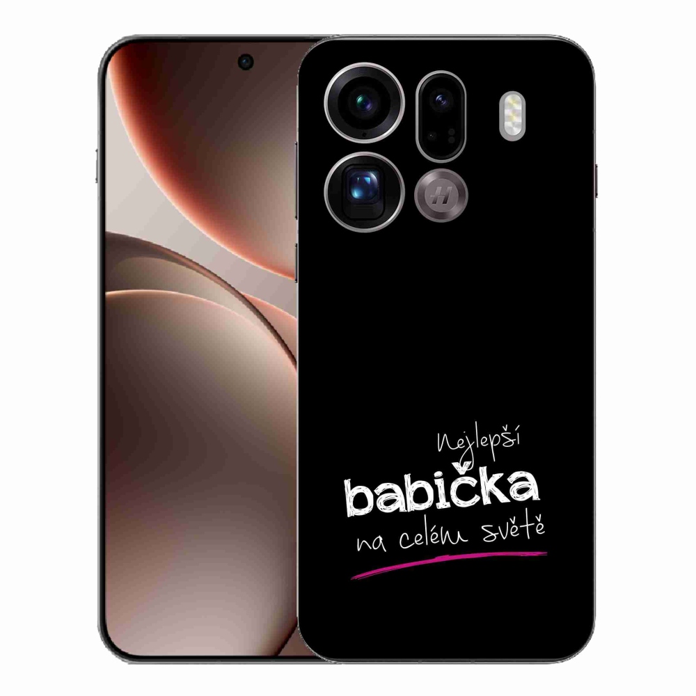 Gelový kryt mmCase na Oppo Find X9 Pro - nejlepší babička 4 černé pozadí