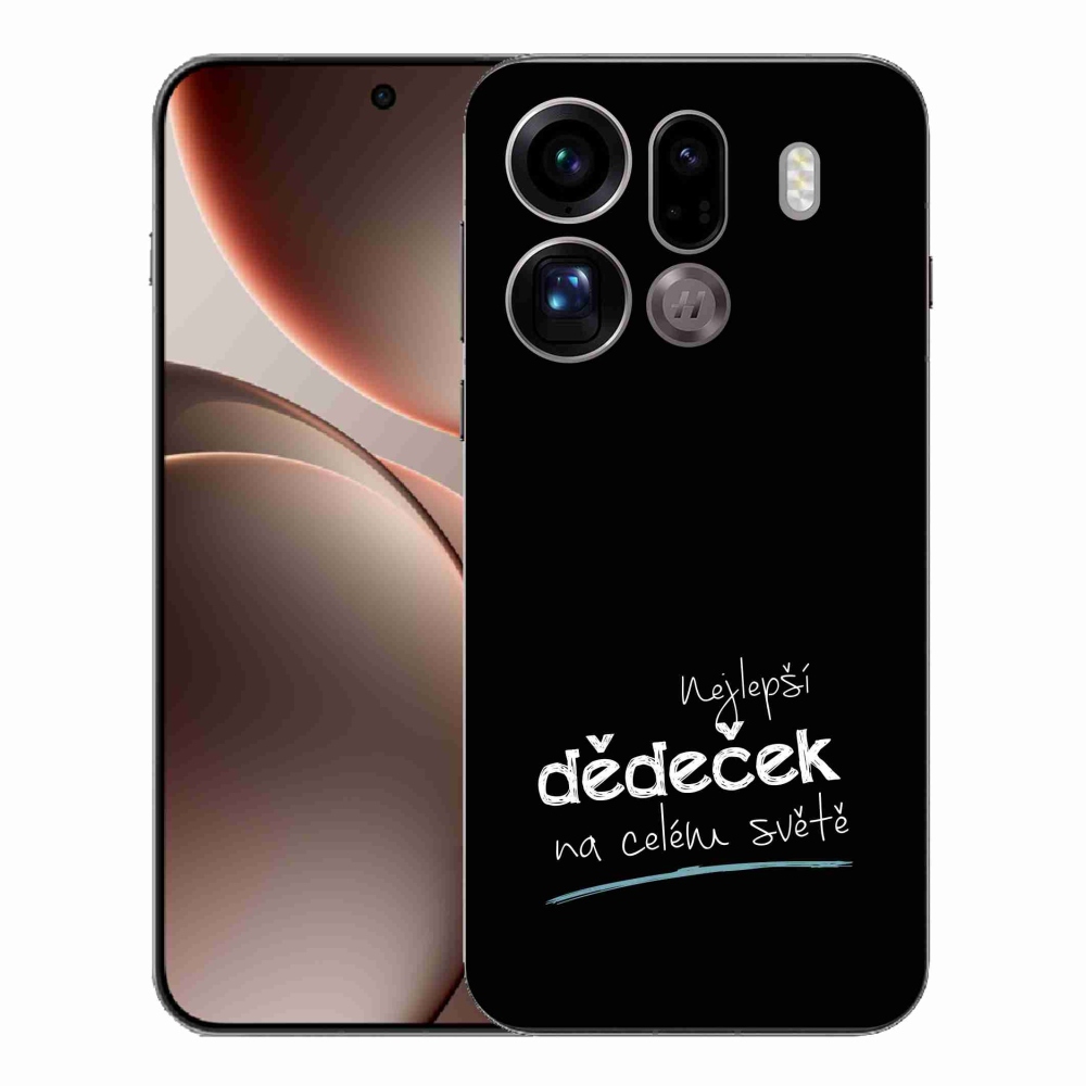 Gelový kryt mmCase na Oppo Find X9 Pro - nejlepší dědeček 3 černé pozadí
