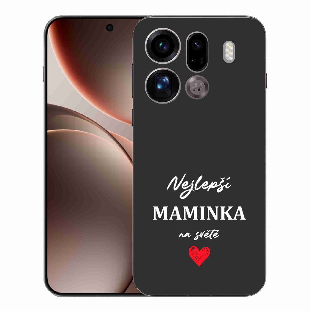 Gelový kryt mmCase na Oppo Find X9 Pro - nejlepší maminka 1 černé pozadí