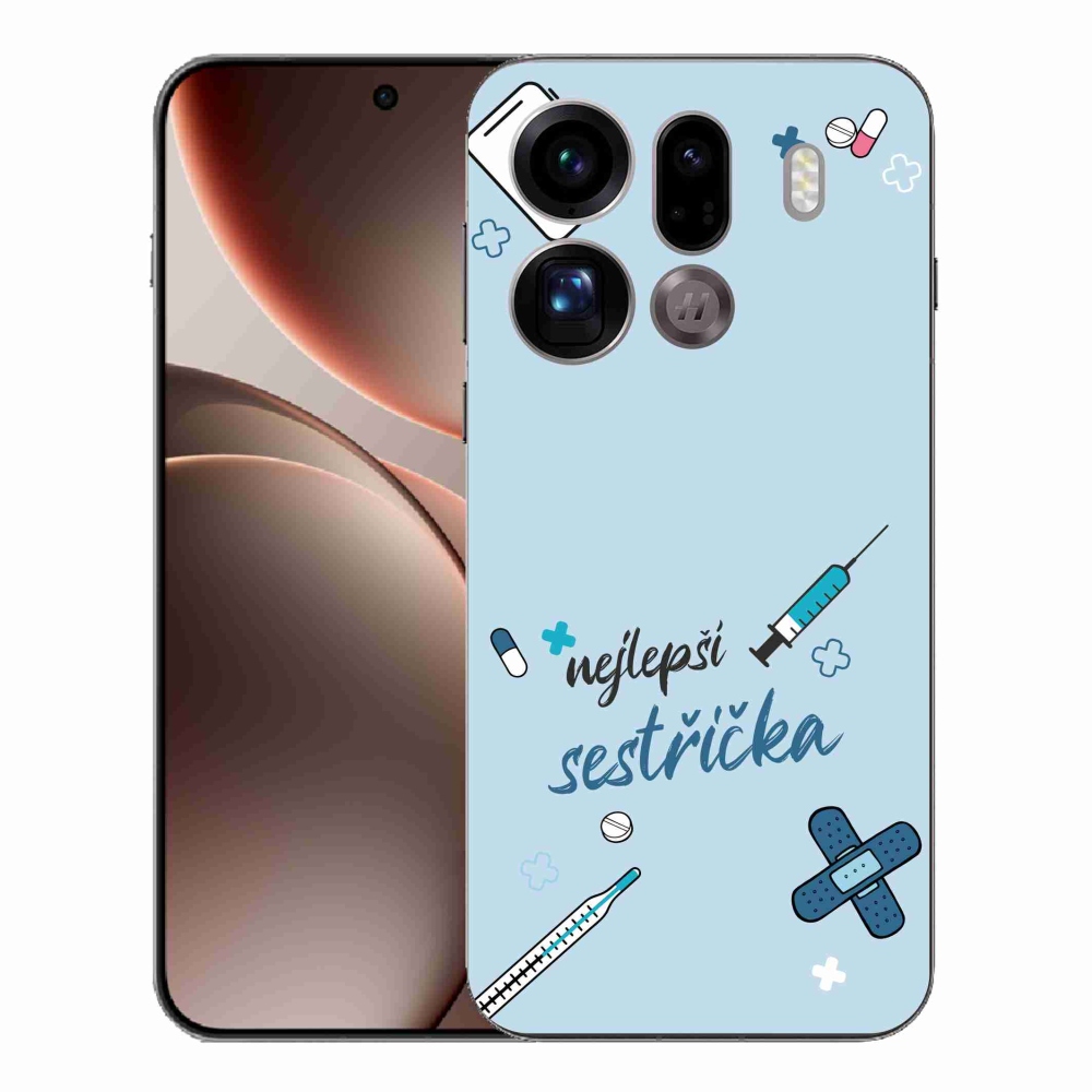 Gelový kryt mmCase na Oppo Find X9 Pro - nejlepší sestřička modré pozadí