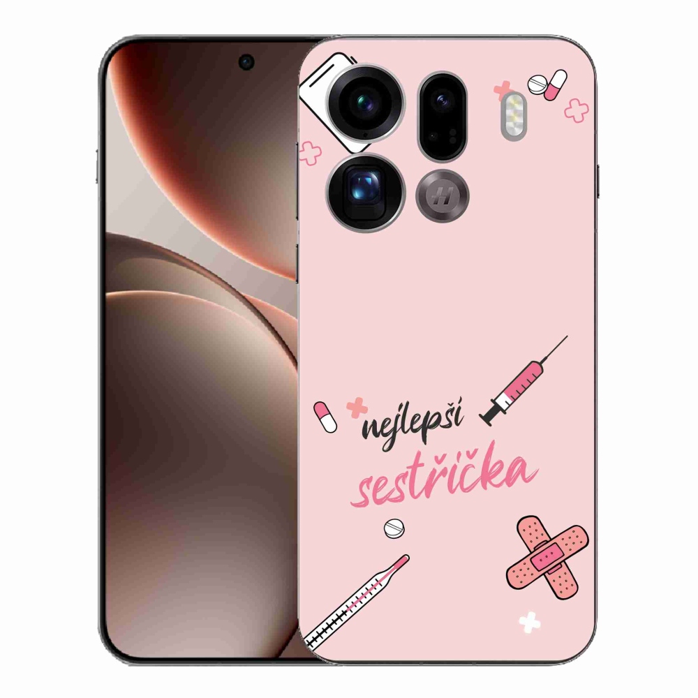 Gelový kryt mmCase na Oppo Find X9 Pro - nejlepší sestřička růžové pozadí