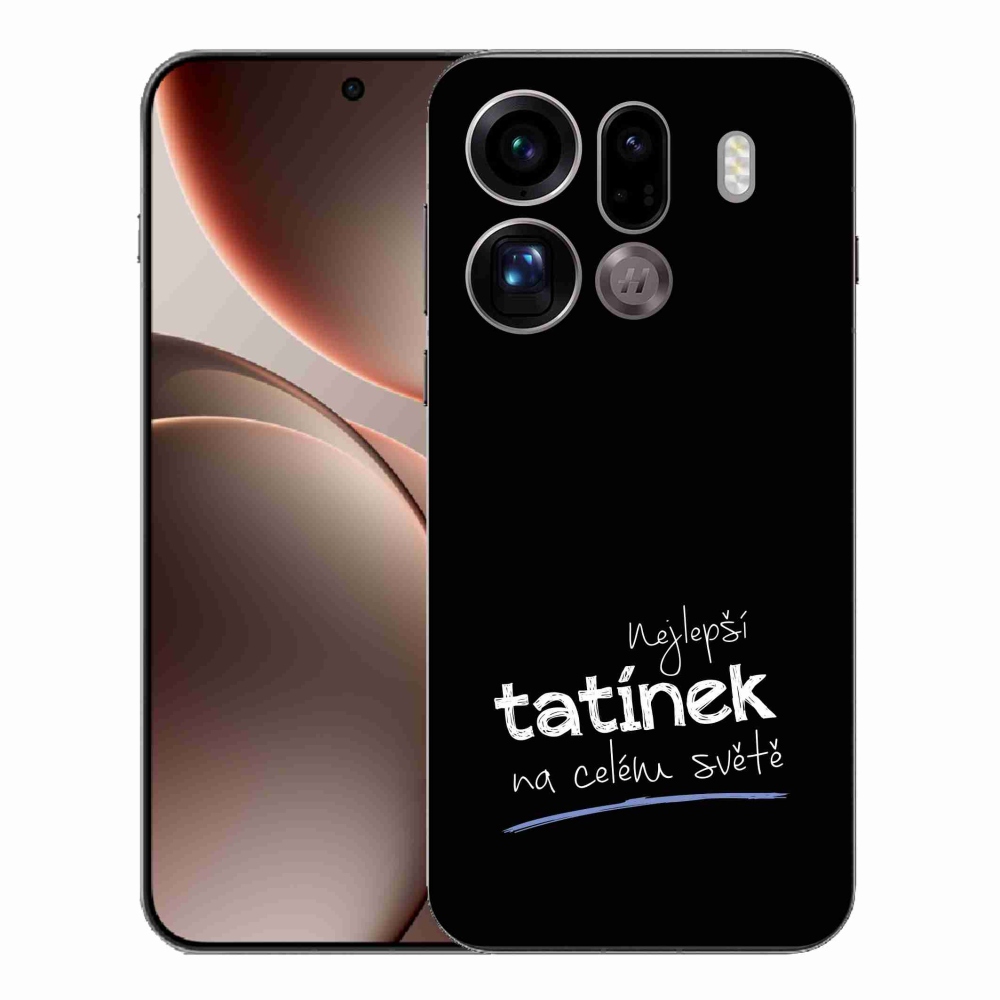 Gelový kryt mmCase na Oppo Find X9 Pro - nejlepší tatínek 4 černé pozadí
