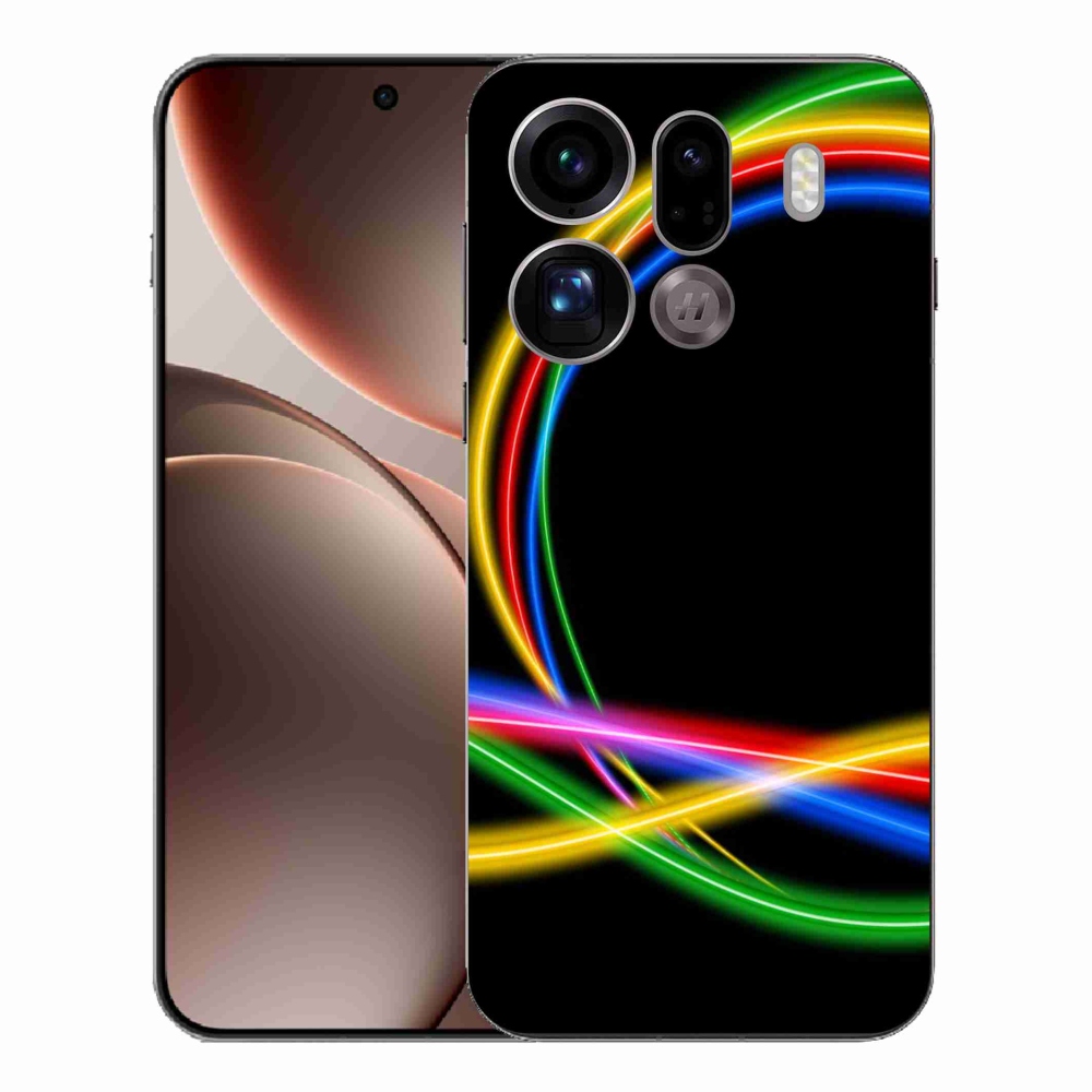 Gelový kryt mmCase na Oppo Find X9 Pro - neonové kruhy