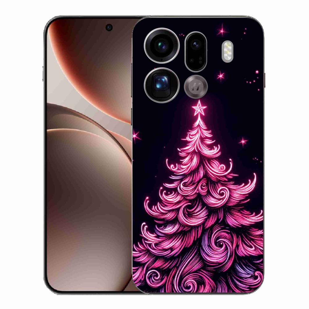 Gelový kryt mmCase na Oppo Find X9 Pro - neonový vánoční stromek 2