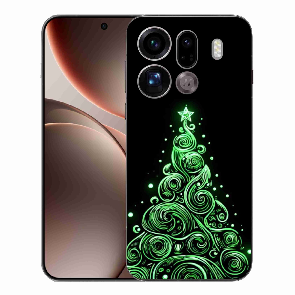 Gelový kryt mmCase na Oppo Find X9 Pro - neonový vánoční stromek 3
