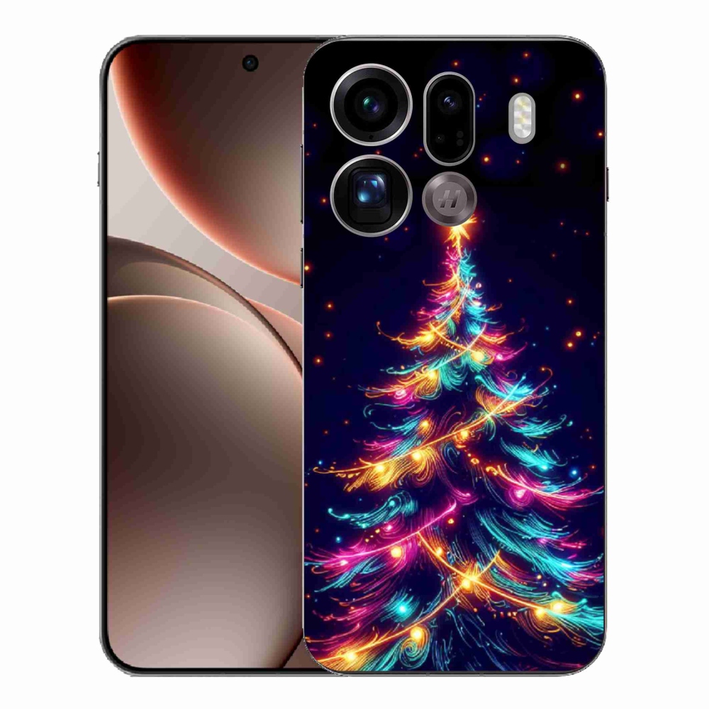 Gelový kryt mmCase na Oppo Find X9 Pro - neonový vánoční stromek