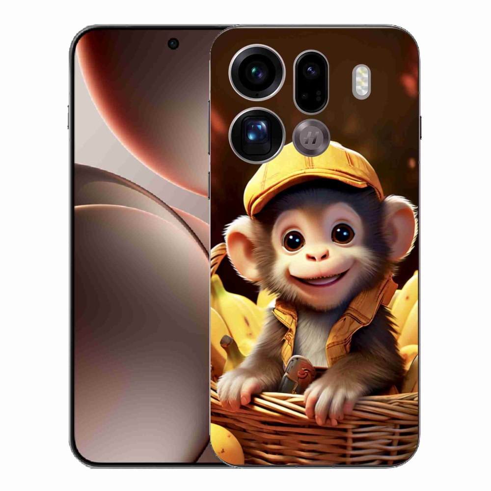 Gelový kryt mmCase na Oppo Find X9 Pro - opice v košíku